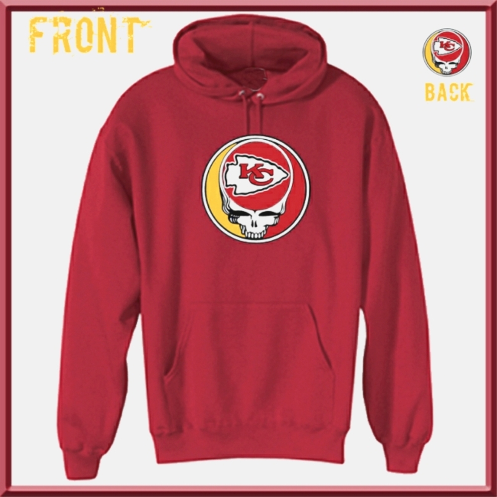 Grateful Dead KC Chiefs Parody Hoodie pullover sweatshirt NWT